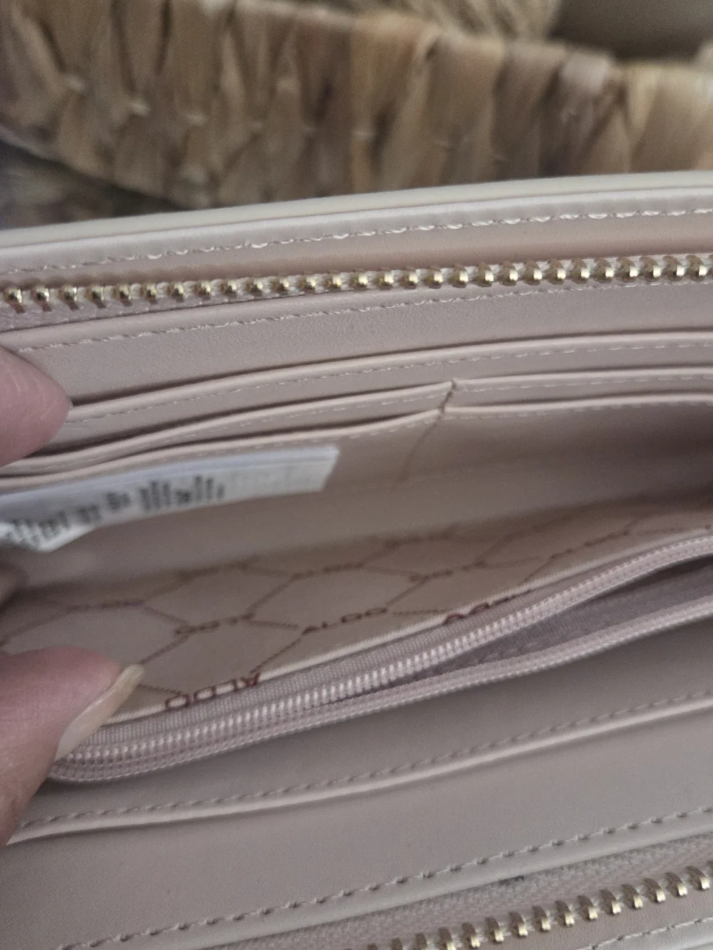 Aldo Pink Cherry Print Zip Wallet